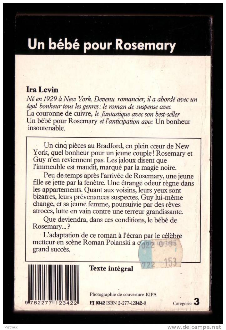 J'AI LU N° 342 - "Un Bébé Pour Rosemary", Par Ira LEVIN. - Fantásticos