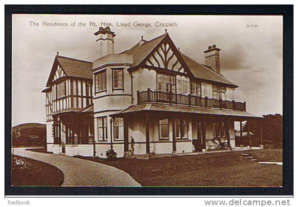 Real Photo Postcard Criccieth Caernarvon Wales "The Residence Of The Rt. Ho. Lloyd George" - Ref B144 - Caernarvonshire