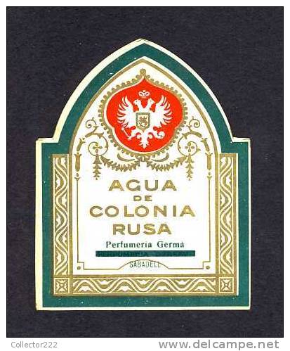 Etiquette De Parfum: Agua De Colonia Rusa. Decoupee (8 X 10 Cms) (Ref.64900) - Etiquettes