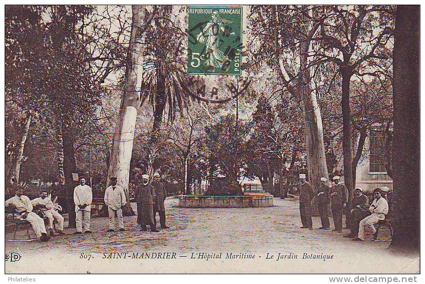 ST  MANDRIER  HOPITAL  JARDIN BOTANIQUE 1906 - Saint-Mandrier-sur-Mer