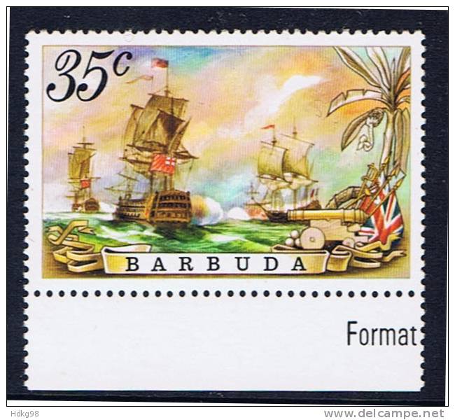Barbuda+ 1975 Mi 223** Seeschlacht - Barbuda (...-1981)