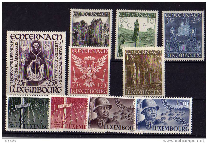 Luxembourg 1947, Le Sanctuaire D’Echternach Et Le Général Patton, 393/401 ** - Unused Stamps