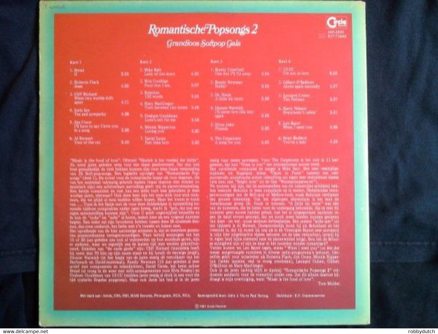 * 2LP * ROMANTISCHE POPSONGS 2 - VARIOUS ARTISTS (Holland 1981 Ex-!!!) - Compilations