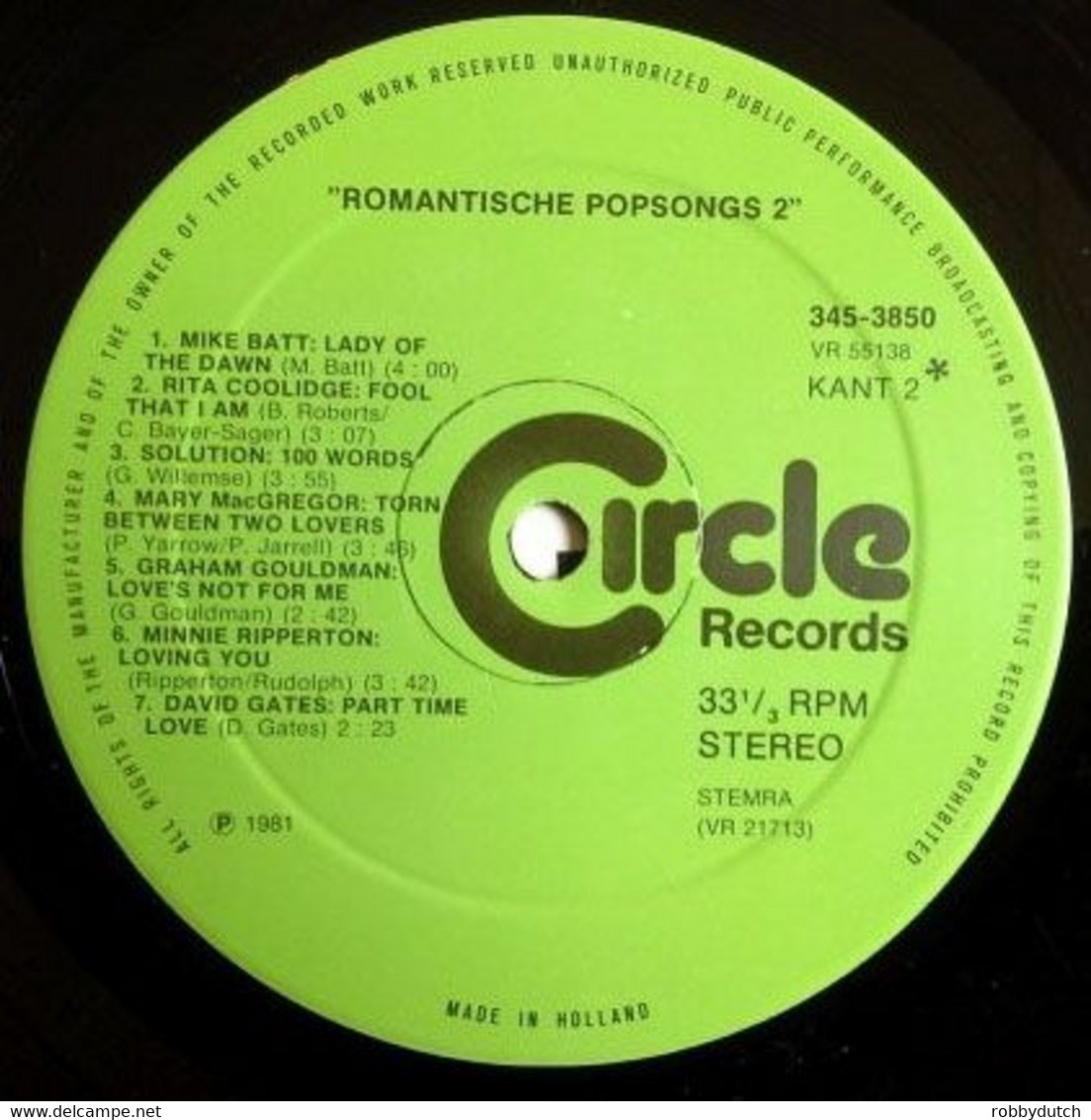* 2LP * ROMANTISCHE POPSONGS 2 - VARIOUS ARTISTS (Holland 1981 Ex-!!!) - Compilations