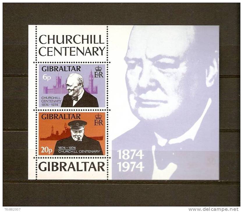 GIBRALTAR.    Bloc-feuillet  Y&T  N°1  Neuf **  SUPERBE.   Sir Winston CHURCHILL - Sir Winston Churchill