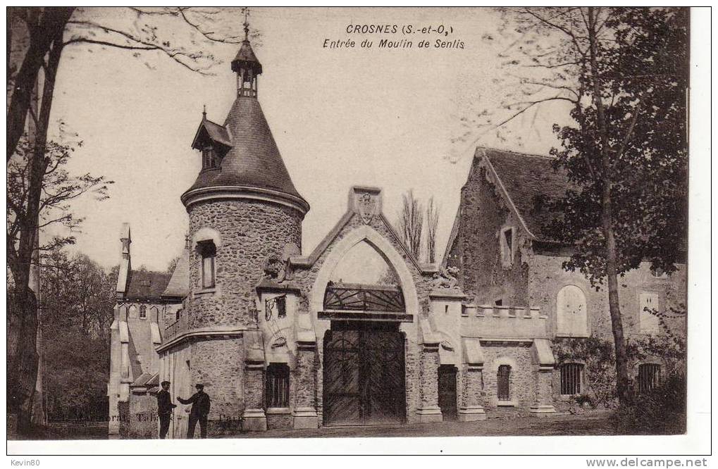 91 CROSNE Entrée Du Moulin De Senlis Cpa Animée - Crosnes (Crosne)