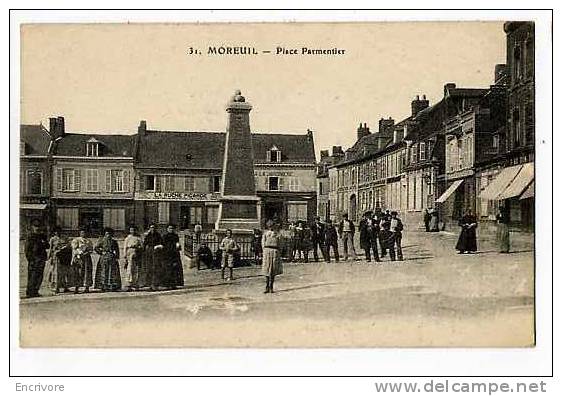 Cpa MOREUIL Place Parmentier RUCHE PICARDE  Belle Jardinière Population à La Pose - N°31 L Caron - Moreuil