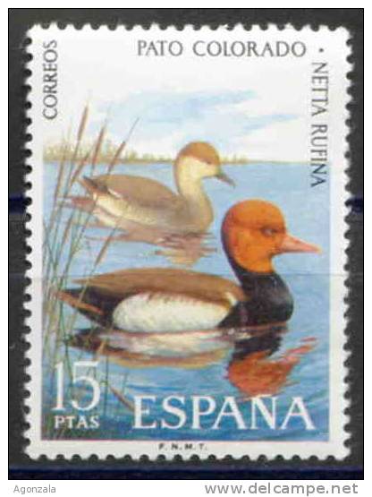 TIMBRE ESPAGNE NOUVEAU CANARD ROUGE - Entenvögel