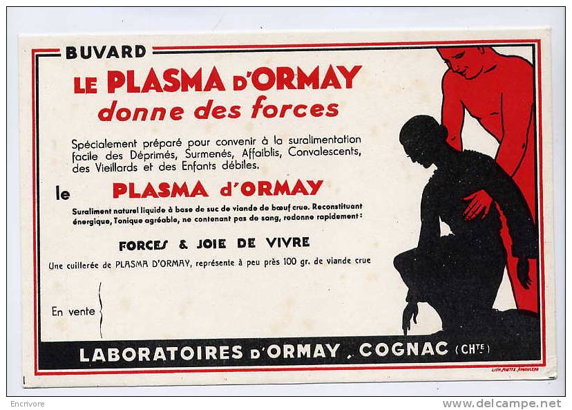 Buvard PLASMA D ORMAY Laboratoire D´ormay Cognac - Chemist's