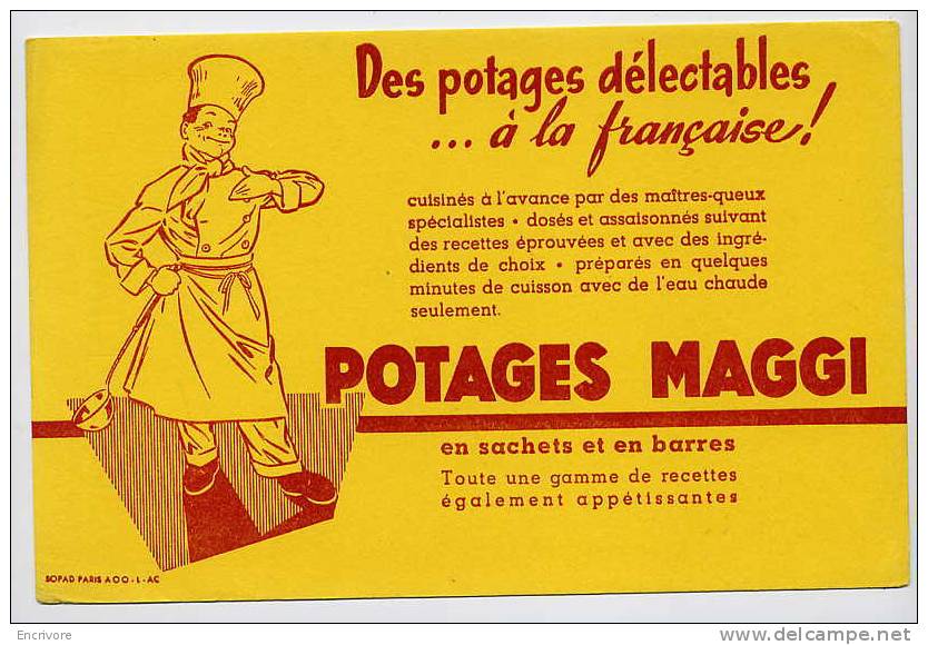Buvard MAGGI "potage à La Française " CUISINIER- - Alimentaire