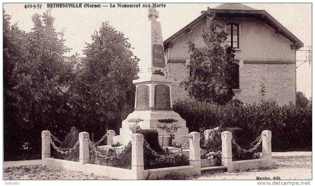 429-5-37 - Betheniville ( Marne ) - Le Monument Aux Morts - Bétheniville