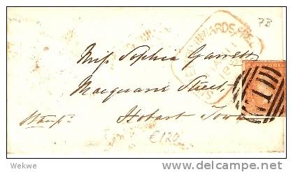 VIC155 / Shipletter  Melbourne-Hobart 1856  (7 B) - Briefe U. Dokumente