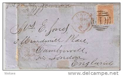 VIC162 / Australia Paid Packet 1856, Victoria 6 P.,geschnitten (mit Seltenem Stempel) - Covers & Documents