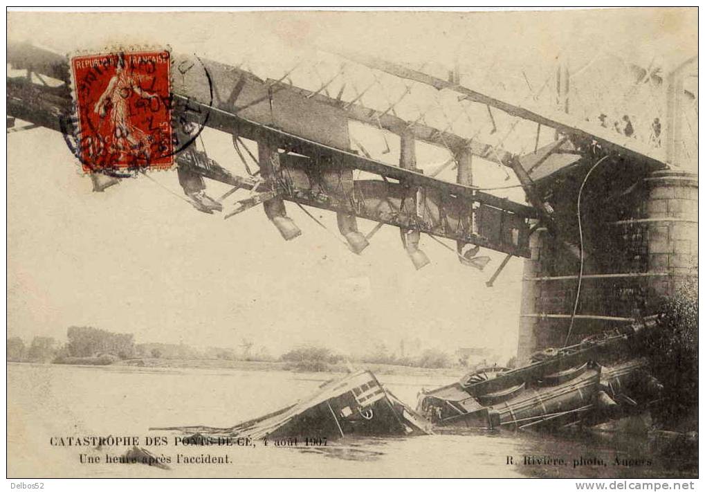 Ponts De Cé ( Maine Et Loire ) - Catastrophe Des Ponts De Cé Le 4 Août 1907, Une Heure Après L'accident - Les Ponts De Ce