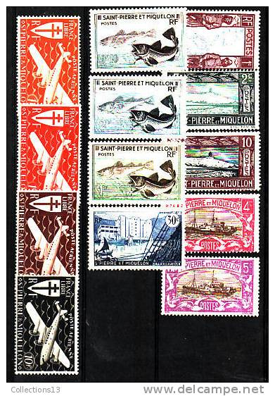 SAINT PIERRE ET MIQUELON - 13 Timbres* - Unused Stamps