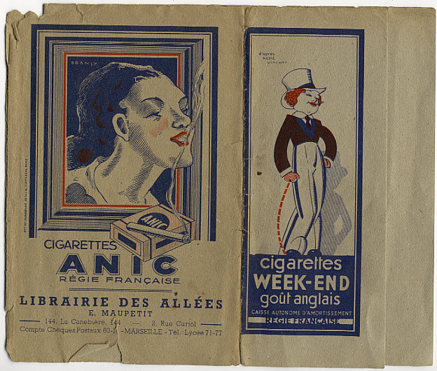 COUVERTURE PROTEGE LIVRE AVEC PUB SUR LES CIGARETTES CELTIQUES/ANIC/BALTO/WEEK END - Omslagen Van Boeken