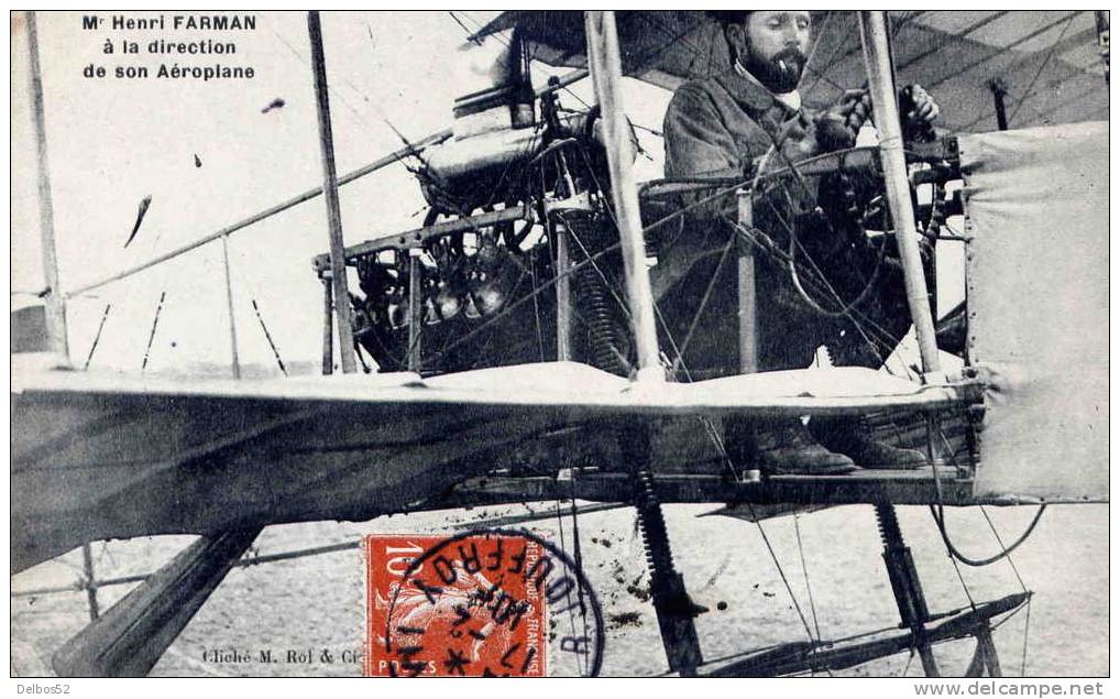 Aviation, M. Henri Farman à La Direction De Son Aéroplane - Altri & Non Classificati