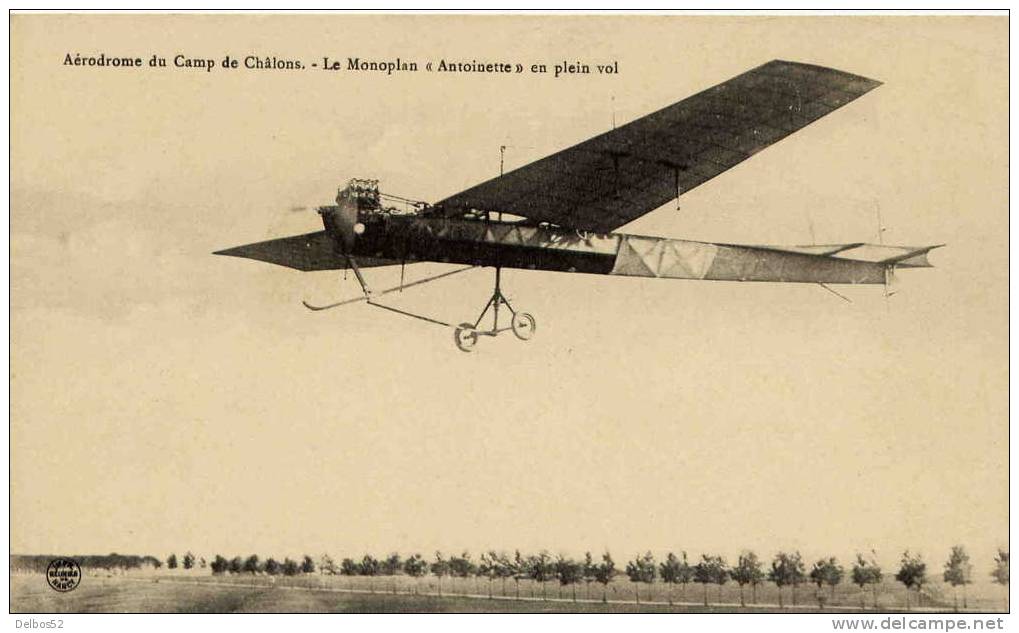 Aviation , Aérodrome Du Camp De Châlons , Le Monoplan " Antoinette " En Plein Vol - Other & Unclassified