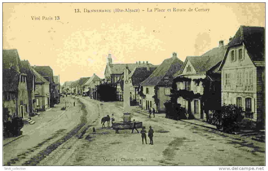 DANNEMARIE - La Place Et Route De Cernay - Dannemarie