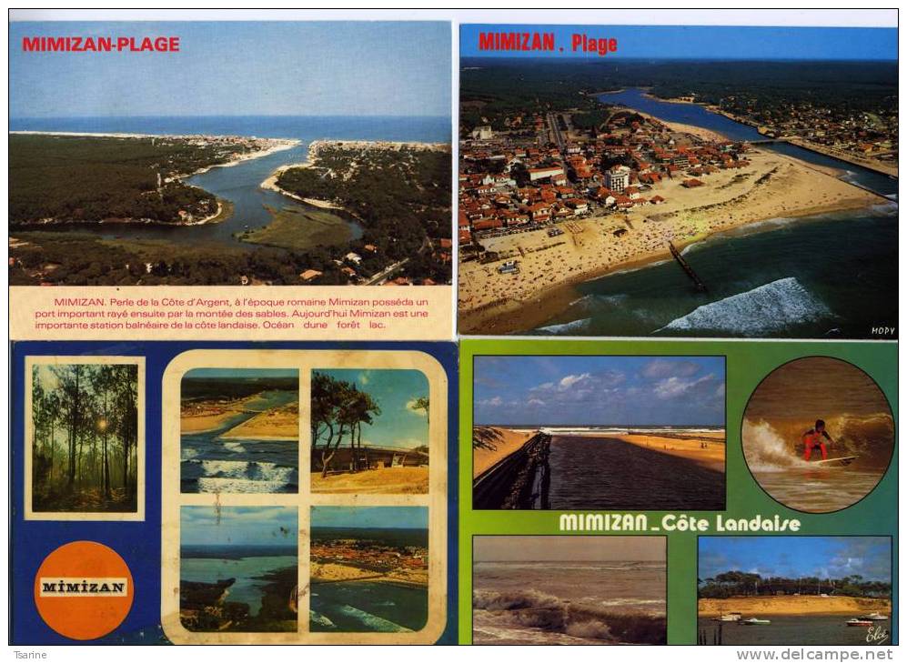 40 - Lot De 4 Cartes Postales De Mimizan-plage : Vue Ou Embouchure - Mimizan Plage