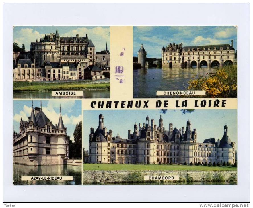37 - Lot De 4 Cartes En Multi Vues Des Chateaux De La Loire - Pays De La Loire