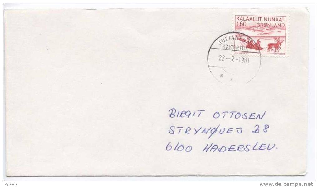 Greenland Cover Sent To Denmark 27-7-1981 Julianehab - Kakortok - Lettres & Documents