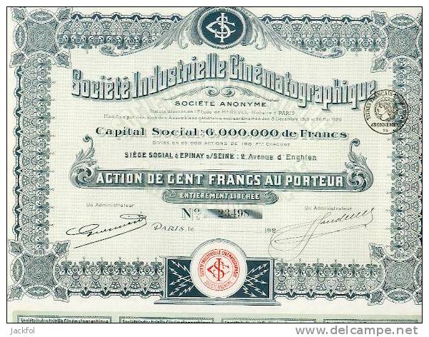 Société Industrielle Cinématographique - Cinéma & Théatre