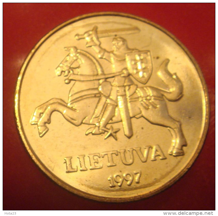 Lithuania - 50 Centi 1997  Y - UNC Horseman ,soldiers - Litouwen