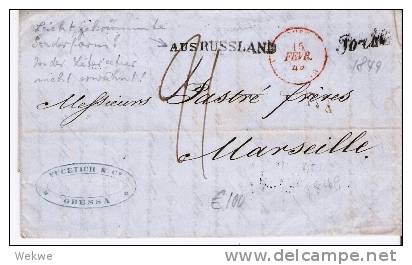 Rl075//  - RUSSLAND - Odessa-Marseilles, Unfrei, 1849 - ...-1857 Prefilatelia