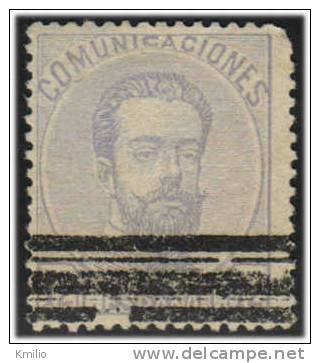 Edifil 122S 1872 Amadeo 12 Cts Lila Barrado Catálogo 5 Euros - Oblitérés