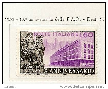 ITALIA - 1955  F.A.O. - Yvert Nº 699 - MINT (NH) ** - 1946-60: Neufs