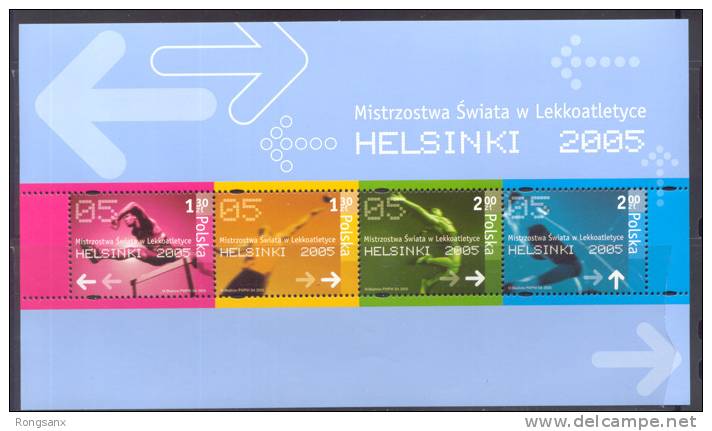 2005 POLAND HELSINKI GAMES SHEETLET - Unused Stamps