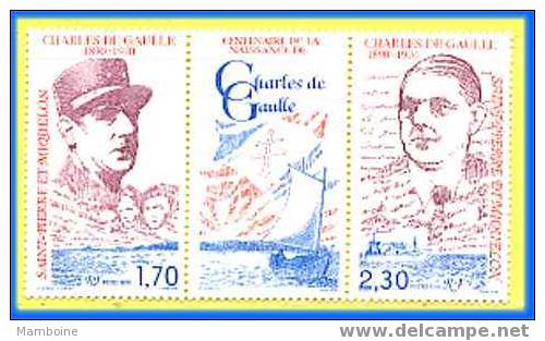 SPM  1990 N 532A  Gl De Gaulle. Triptyque  Neuf Sans Trace - Ungebraucht