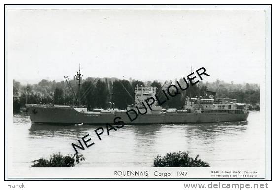 6557 - Cargo  "ROUENNAIS"  (1947) - Union Maritime - Commerce