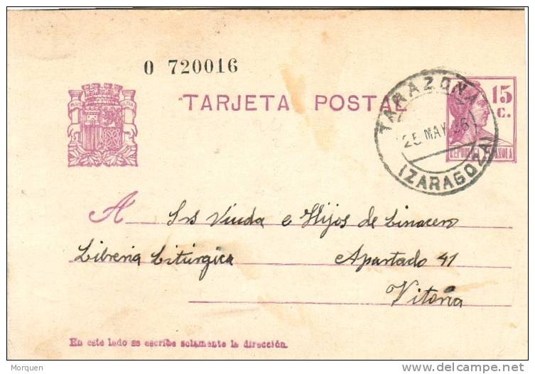 Entero Postal 1936  TARAZONA (Zaragoza) - 1931-....