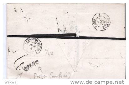 Rl128/  - RUSSLAND -  Trauerbrief Odessa-Paris 1861,Franco - Briefe U. Dokumente
