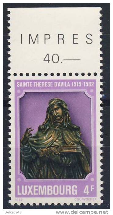 Luxemburg Luxembourg 1982 Mi 1054 YT 1004 ** Sainte Thérèse D'Avila (1515-1582), Carmélite / Carmelite / Karmelitin - Neufs
