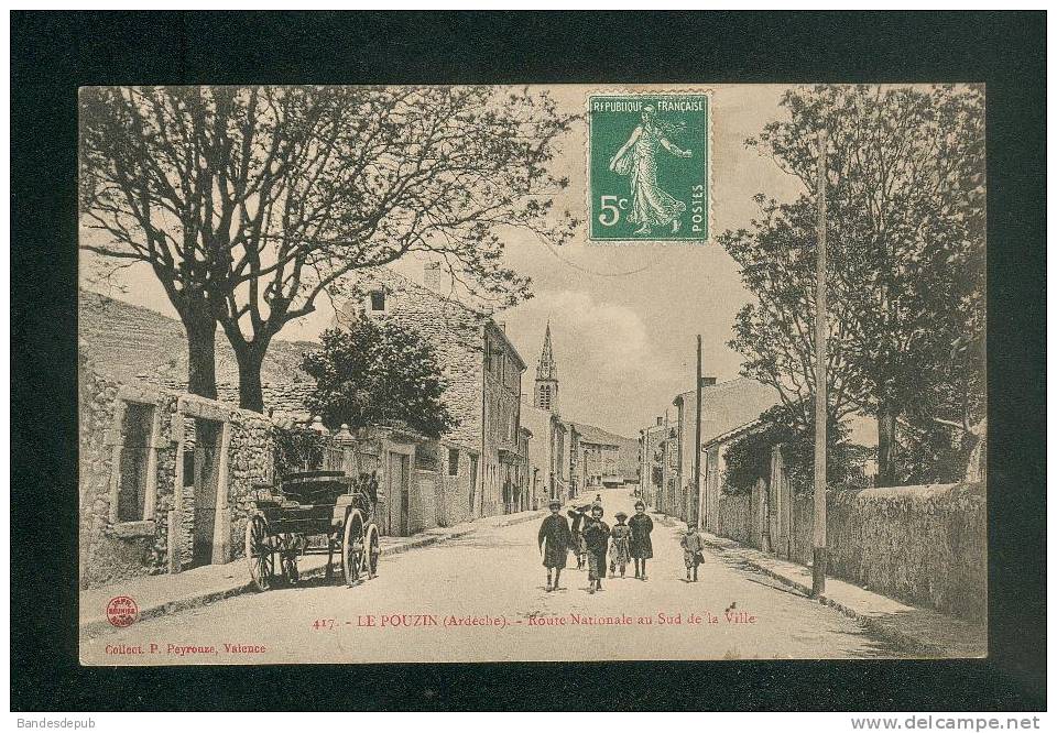 Le Pouzin ( Ardèche 07) - Route Nationale Au Sud De La Ville ( Animée Enfant Collection Peyrouze 417) - Le Pouzin