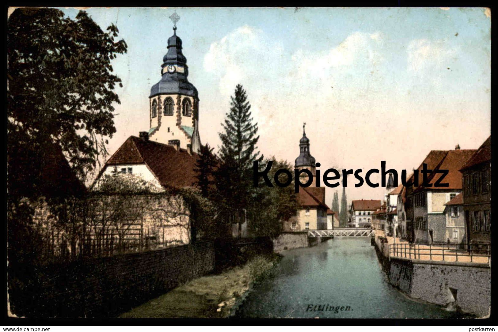 ALTE POSTKARTE ETTLINGEN PANORAMA MIT ALB Cpa Postcard AK Ansichtskarte - Ettlingen