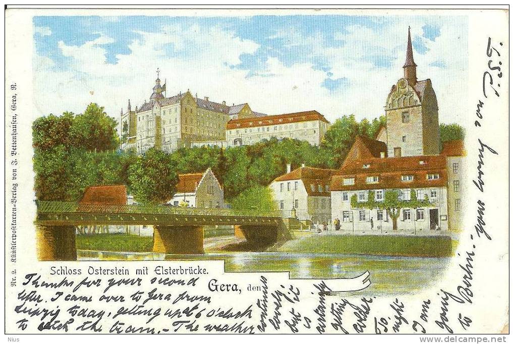 Germany Deutschland Alemagne 1900 Schloss Osterstein Mit Elsterbrucke, Gera - Osterburg