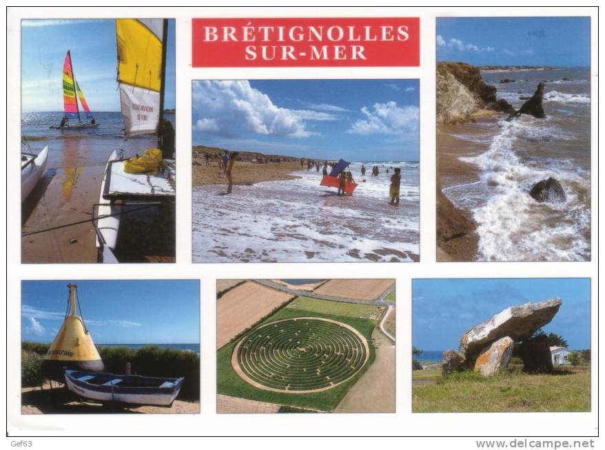 Brétignolles-sur-Mer - La Plage Des Dunes, Le Rocher Sainte-Véronique, Le Labyrinthe Et Le Dolmen De La Pierre Levée - Bretignolles Sur Mer