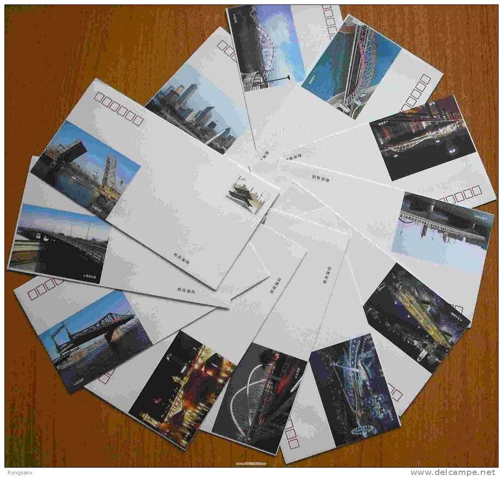 2008 CHINA 18 BRIDGES OVER HAIHE RIVER P-COVERS 18V - Enveloppes