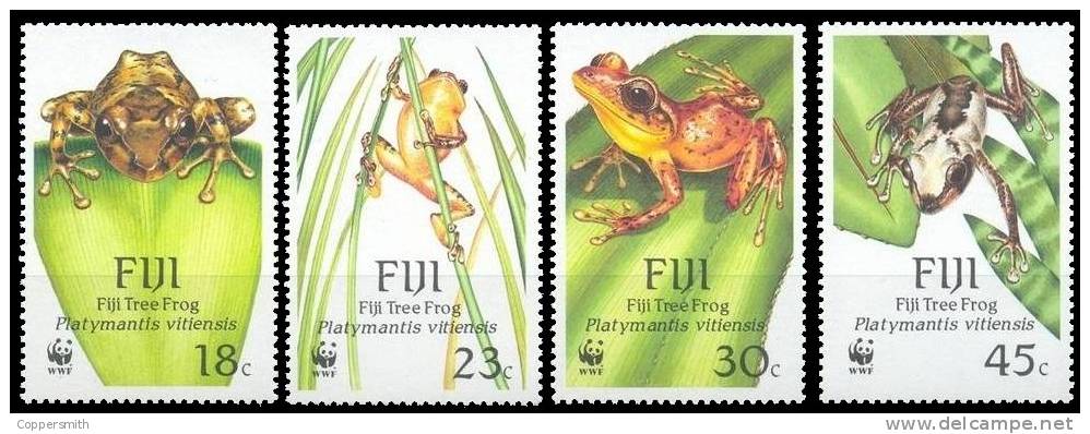 (008) Fiji  WWF  Frog / Grenouille / Frosch  ** / Mnh  Michel 586-589 - Fiji (1970-...)