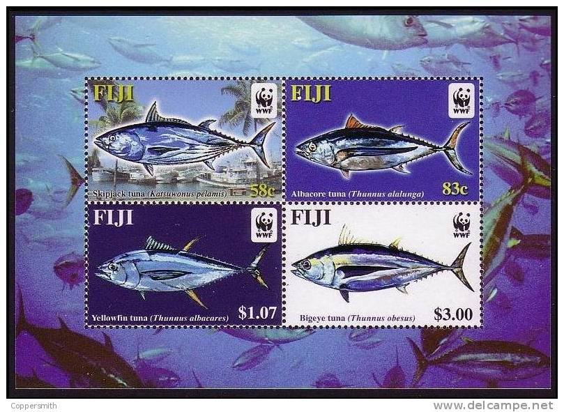 (011) Fiji  WWF  Fish Sheet  / Bf / Bloc Poissons / Fische / Vissen  ** / Mnh  Michel BL 45 I - Fiji (1970-...)