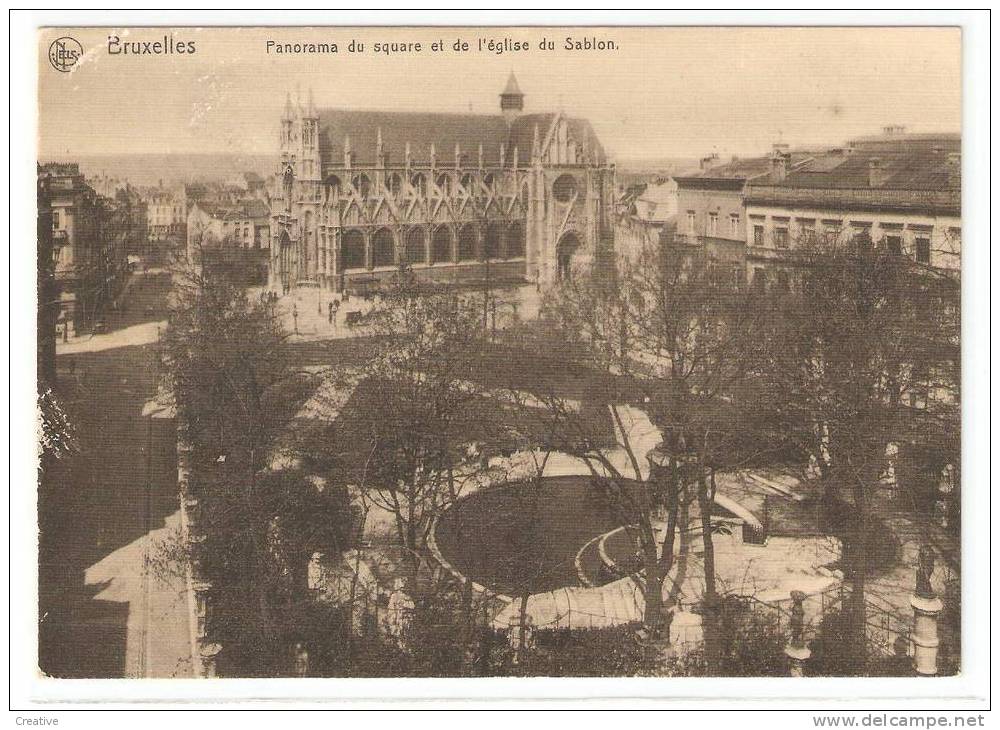 Panorama Du Square Et De L'église Du Sablon.BRUSSEL - 1900 - BRUXELLES - Mehransichten, Panoramakarten