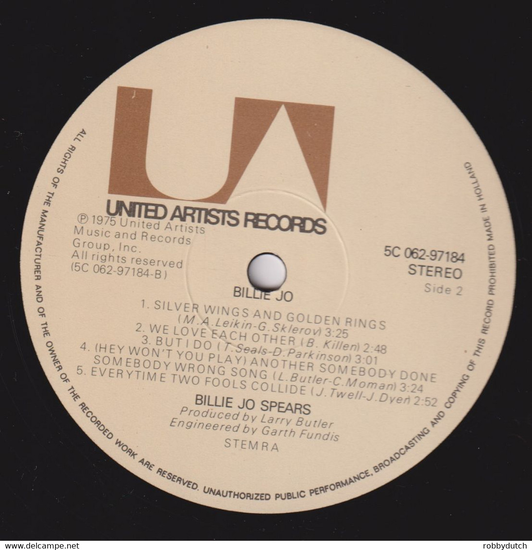 * LP * BILLIE JO SPEARS - BILLIE JO (Holland 1975) - Country Y Folk