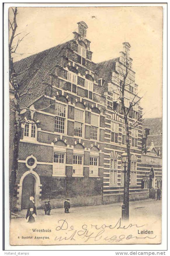 ANSICHTKAART (257) LEIDEN  WEESHUIS GEEN POSTSTEMPEL CIRCA 1906 - Leiden