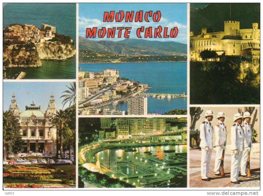 Monaco - Monte Carlo (1977) - Mehransichten, Panoramakarten