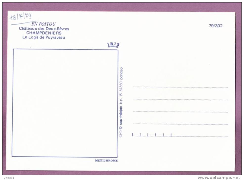 CHAMPDENIERS SAINT DENIS - Le Logis De Puyraveau. Non Circulé. Scans Recto/verso - Champdeniers Saint Denis