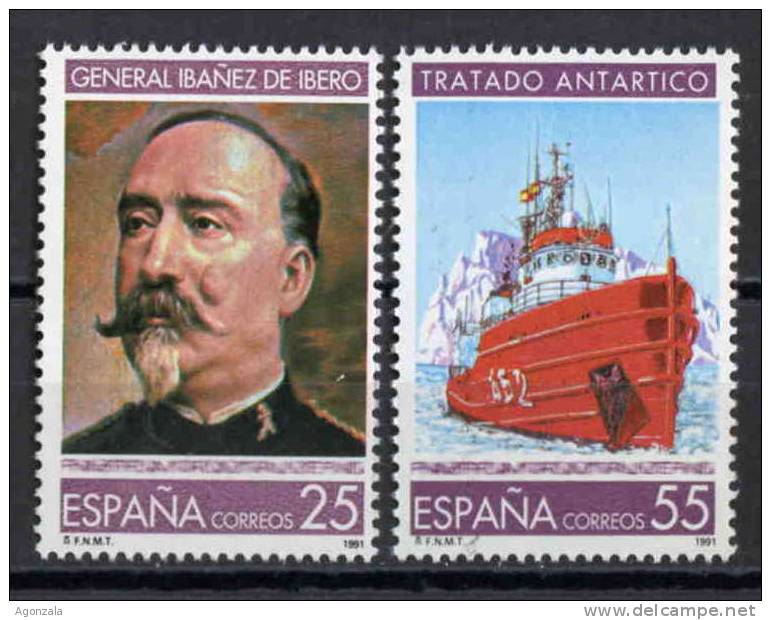 SERIE TIMBRES ESPAGNE NOUVEAUX 1991 SCIENCE ET TECHNOLOGIE - BATEAU ANTARCTIQUE - ANTARCTIDE - GÉNÉRAL - Climat & Météorologie